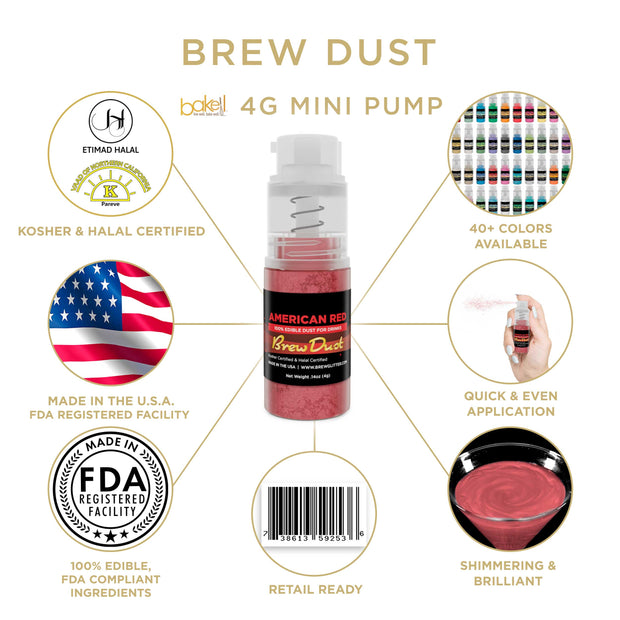 American Red Brew Dust by the Case | 4g Spray Pump-Brew Glitter®