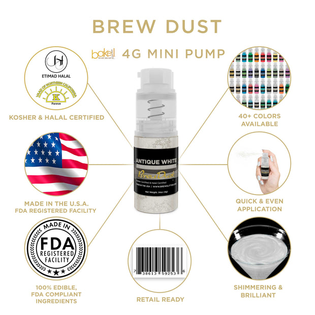 Antique White Brew Dust by the Case | 4g Spray Pump-Brew Glitter®