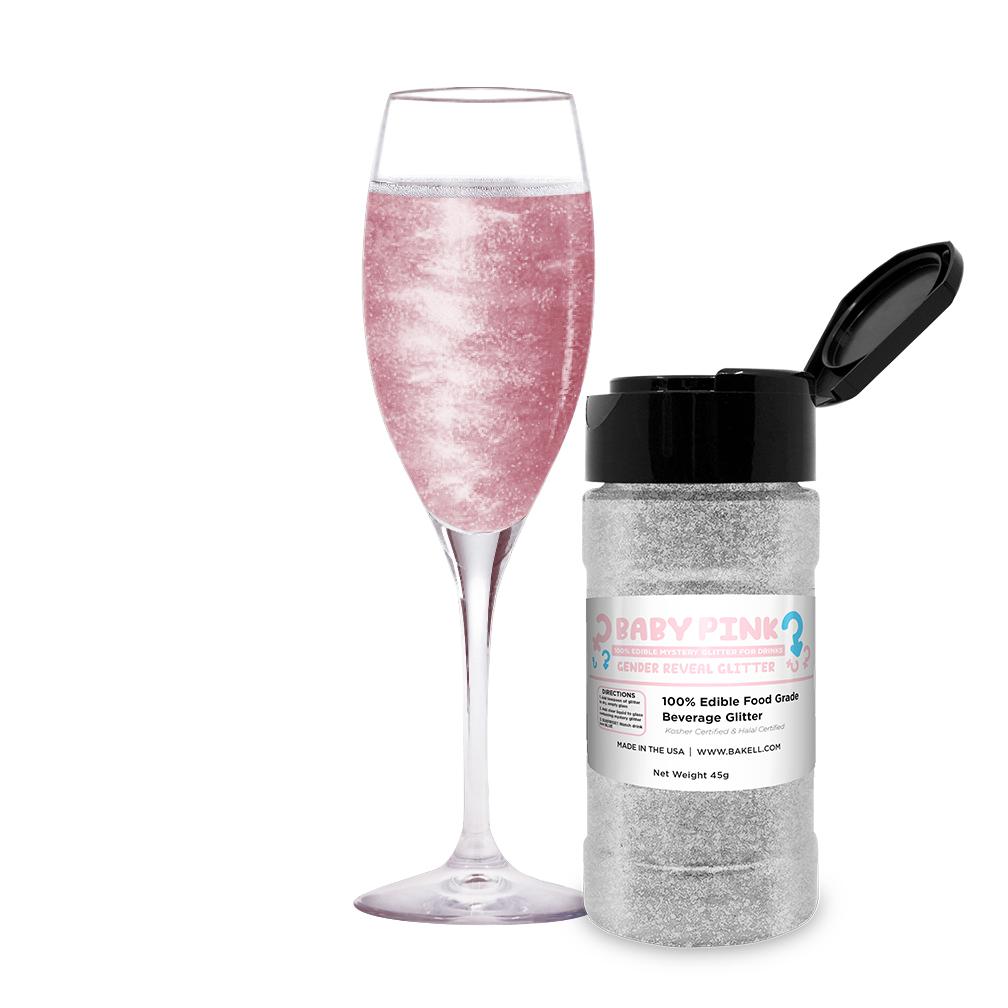 Baby Pink Edible Gender Reveal Beverage Glitter Shaker-Brew Glitter®