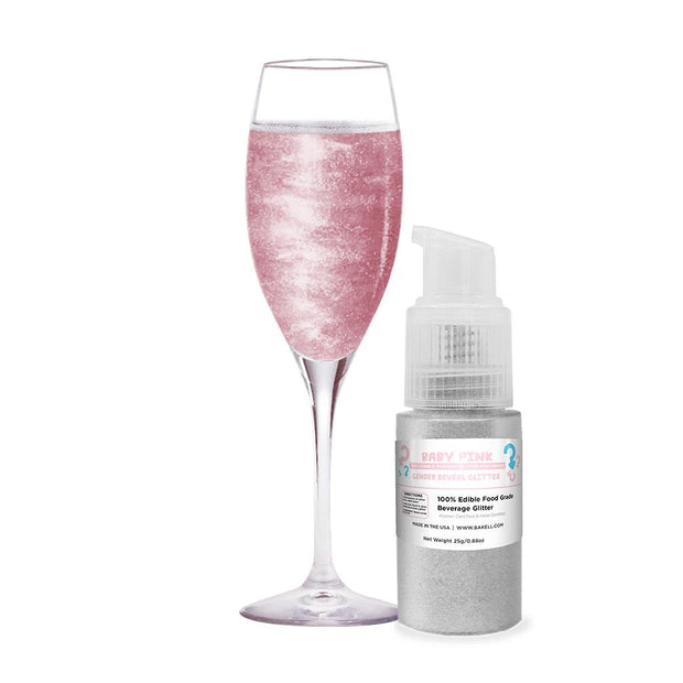 Baby Pink Edible Gender Reveal Beverage Glitter Spray Action Pump-Brew Glitter®