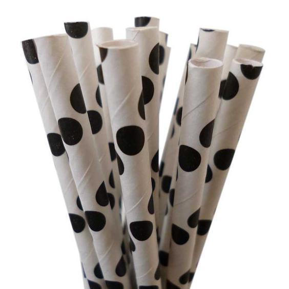 Black and White Polka Dots Stirring Straws-Brew Glitter®