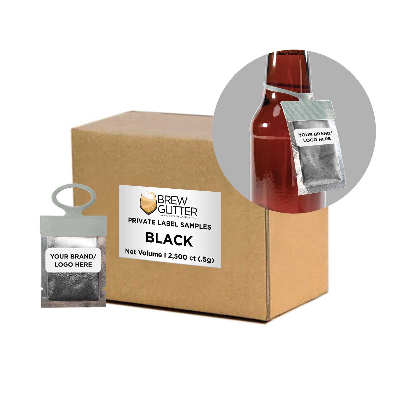 Brew Glitter Bottle Sachets Private Label