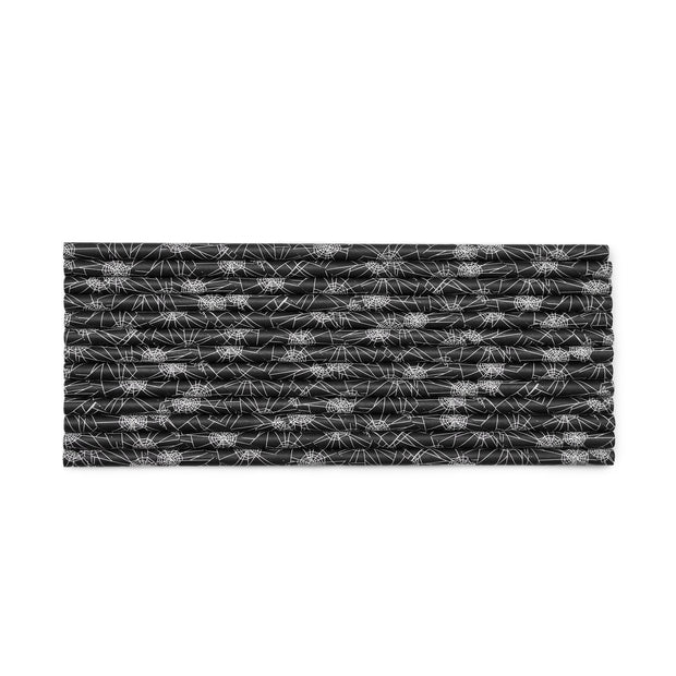 Black Cobweb Print Stirring Straws | Bulk Sizes-Brew Glitter®