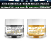 Black & Gold Glitter Football Team Colors (2 PC Set)-Brew Glitter®