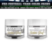 Black & Silver Glitter Football Team Colors (2 PC Set)-Brew Glitter®