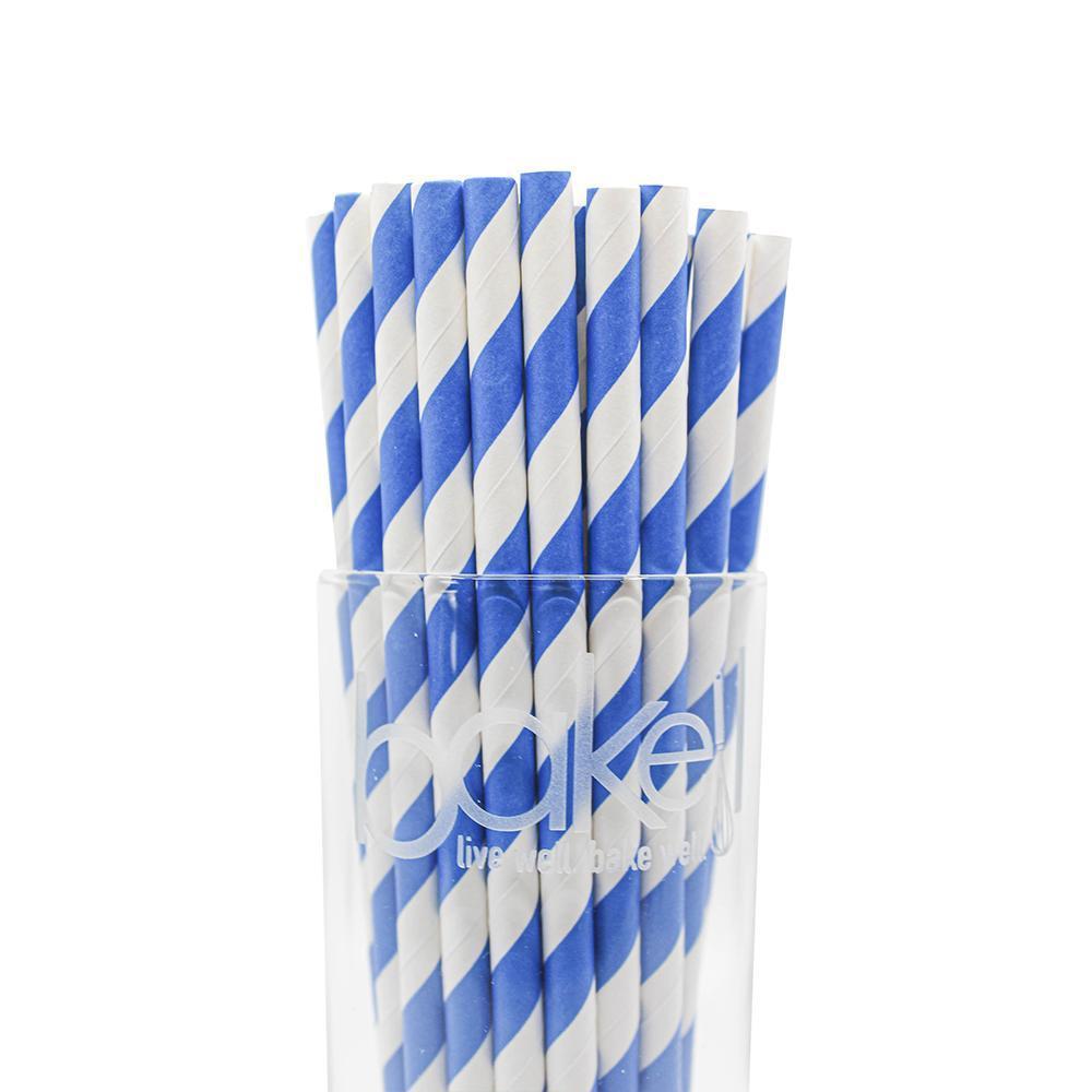 Blue and White Candy Cane Stripe Stirring Straws