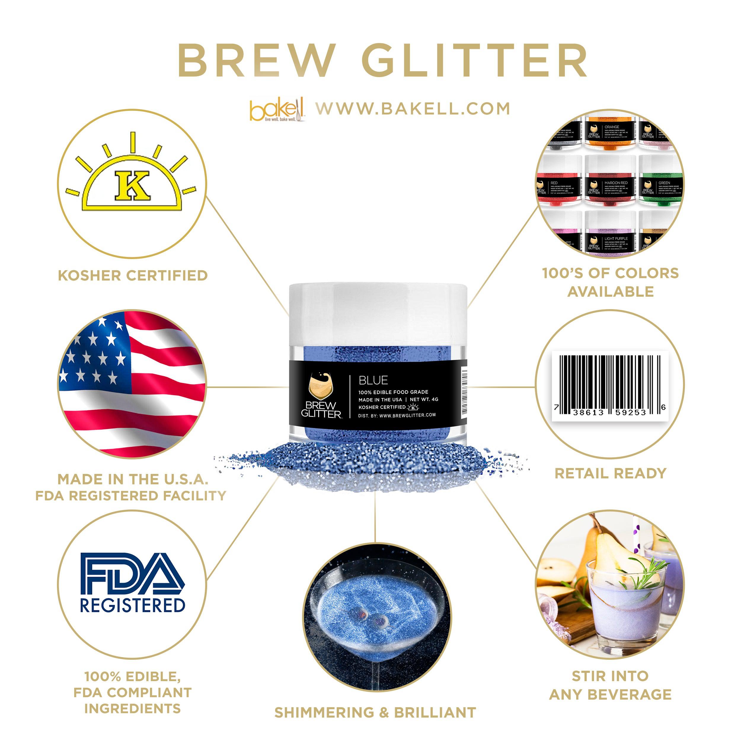 Blue & Gold Brew Glitter Football Team Colors (2 PC Set)-Brew Glitter®
