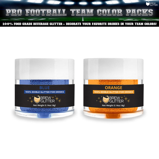 Blue & Orange Brew Glitter Football Team Colors (2 PC Set)-Brew Glitter®