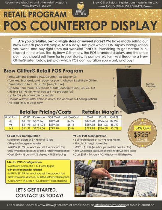 Brew Glitter® Countertop POS Retail Display-Brew Glitter®