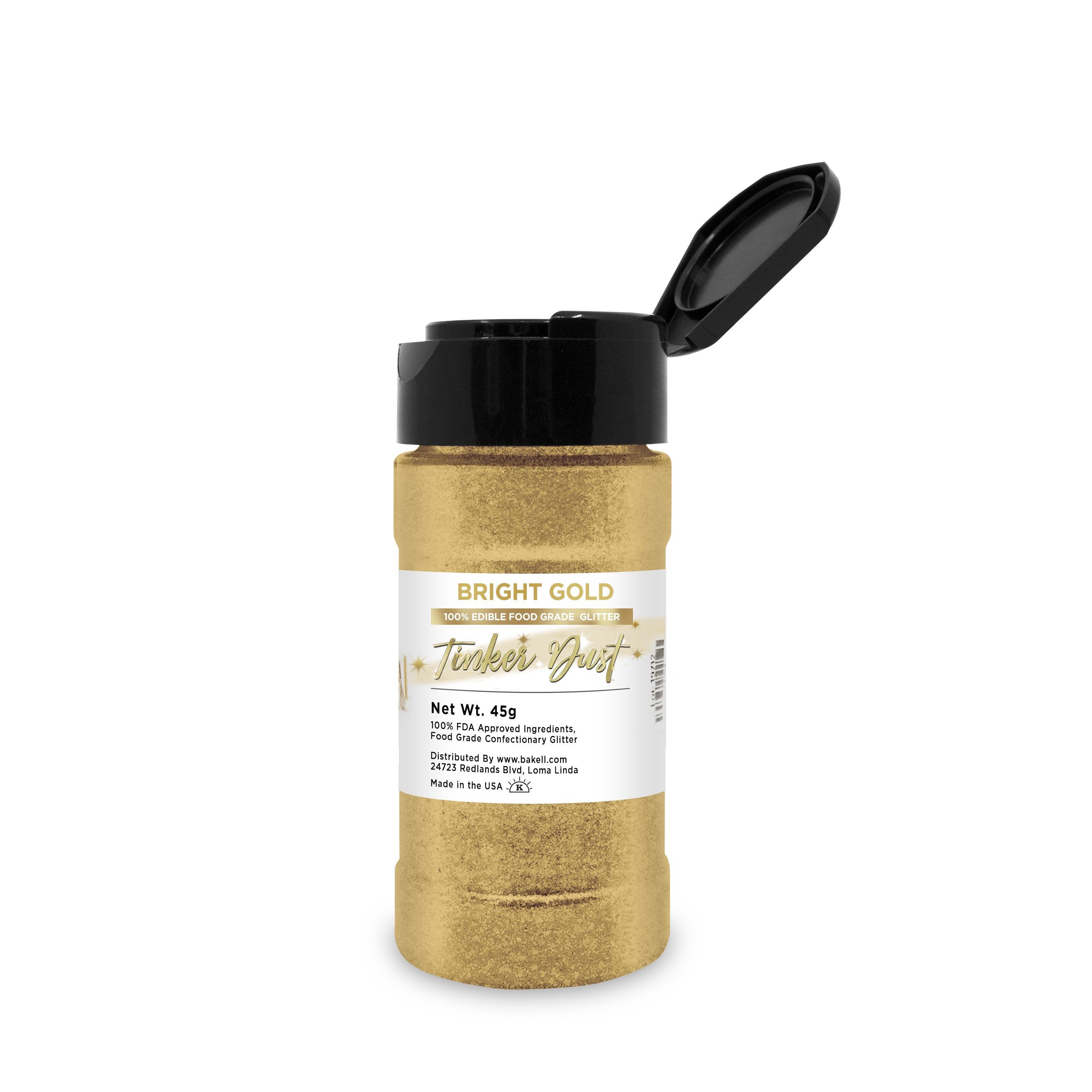 Buy Bright Gold Tinker Dust Food Grade Edible Glitter, Bulk Sizes, $$37.98 USD
