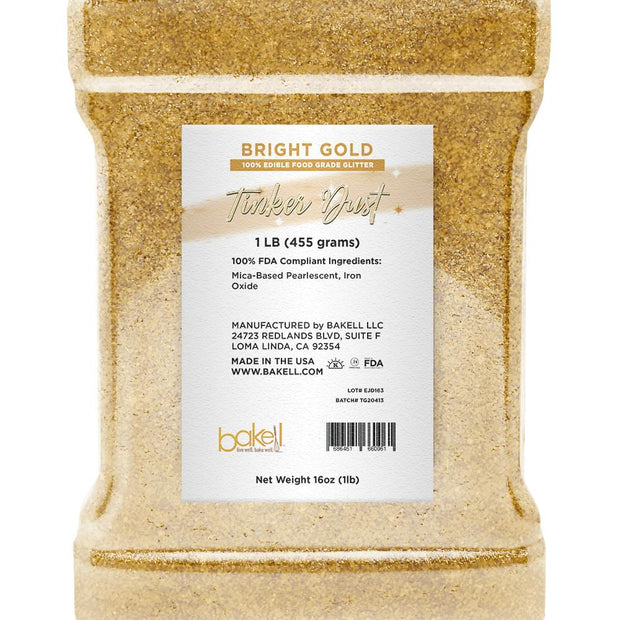 Bright Gold Tinker Dust Food Grade Edible Glitter | Bulk Sizes