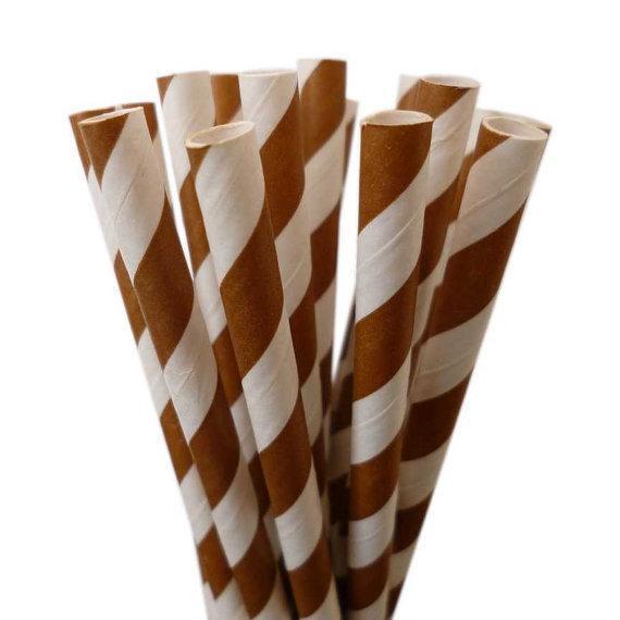 Brown Candy Cane Stripes Stirring Straws | Bulk Sizes-Brew Glitter®