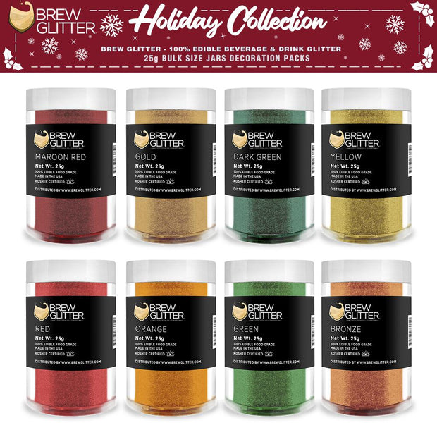 Christmas Collection Brew Glitter Combo Pack A (8 PC SET) 25 Gram Jar)-Brew Glitter®