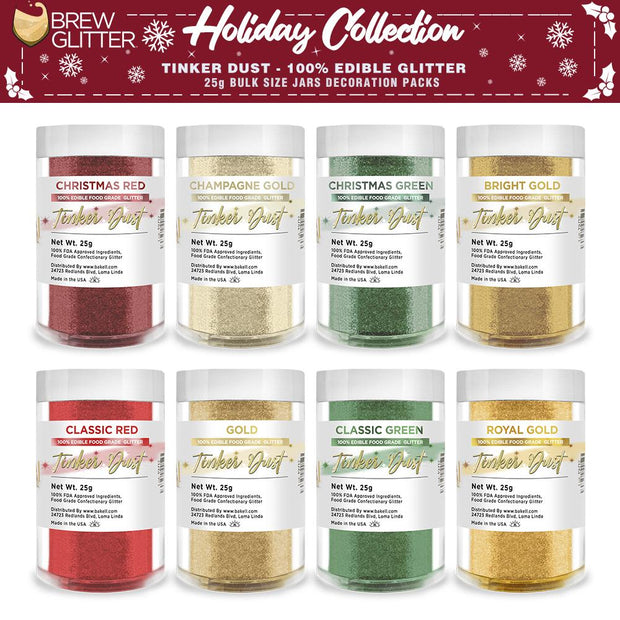 Christmas Collection Tinker Dust Combo Pack A (8 PC SET) 25 Gram Jar-Brew Glitter®