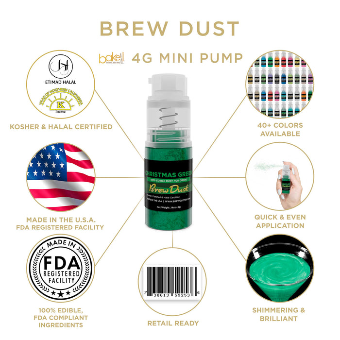 Christmas Green Brew Dust by the Case | 4g Spray Pump-Brew Glitter®