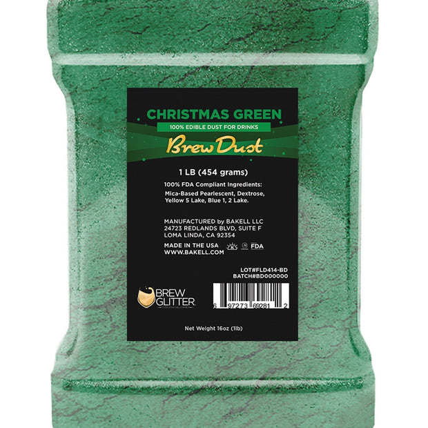 Christmas Green Edible Brew Dust | Bulk Sizes-Brew Glitter®