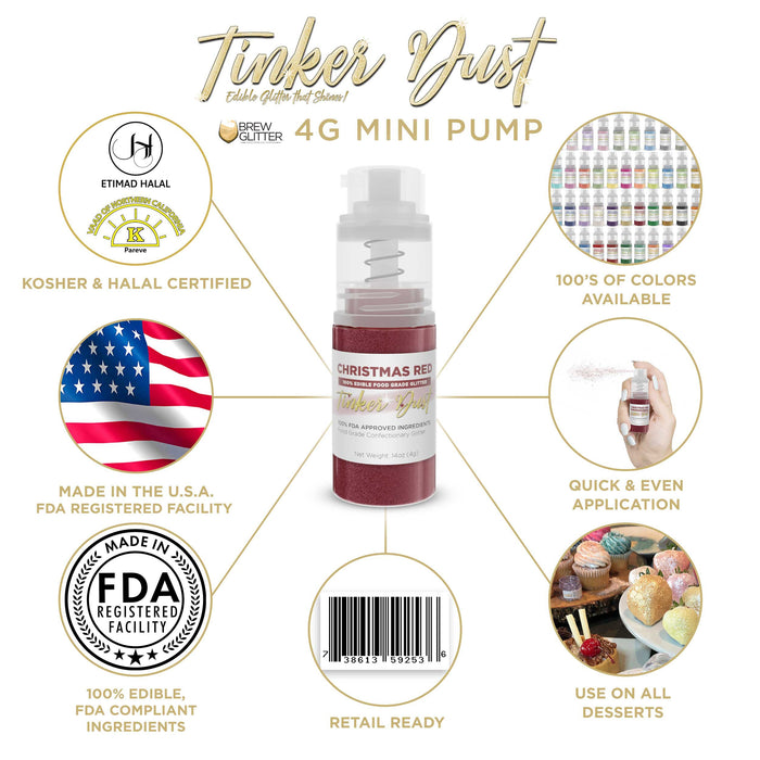 Christmas Red Tinker Dust® 4g Spray Pump | Wholesale Glitter-Brew Glitter®