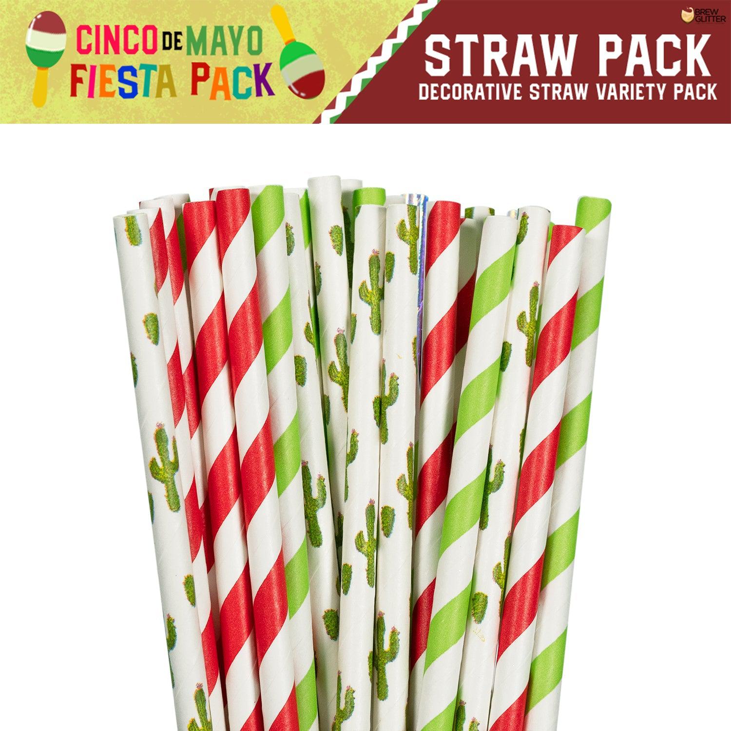 Cinco De Mayo Cactus Stirring Straw Swanky Pack (3 PC SET)-Brew Glitter®