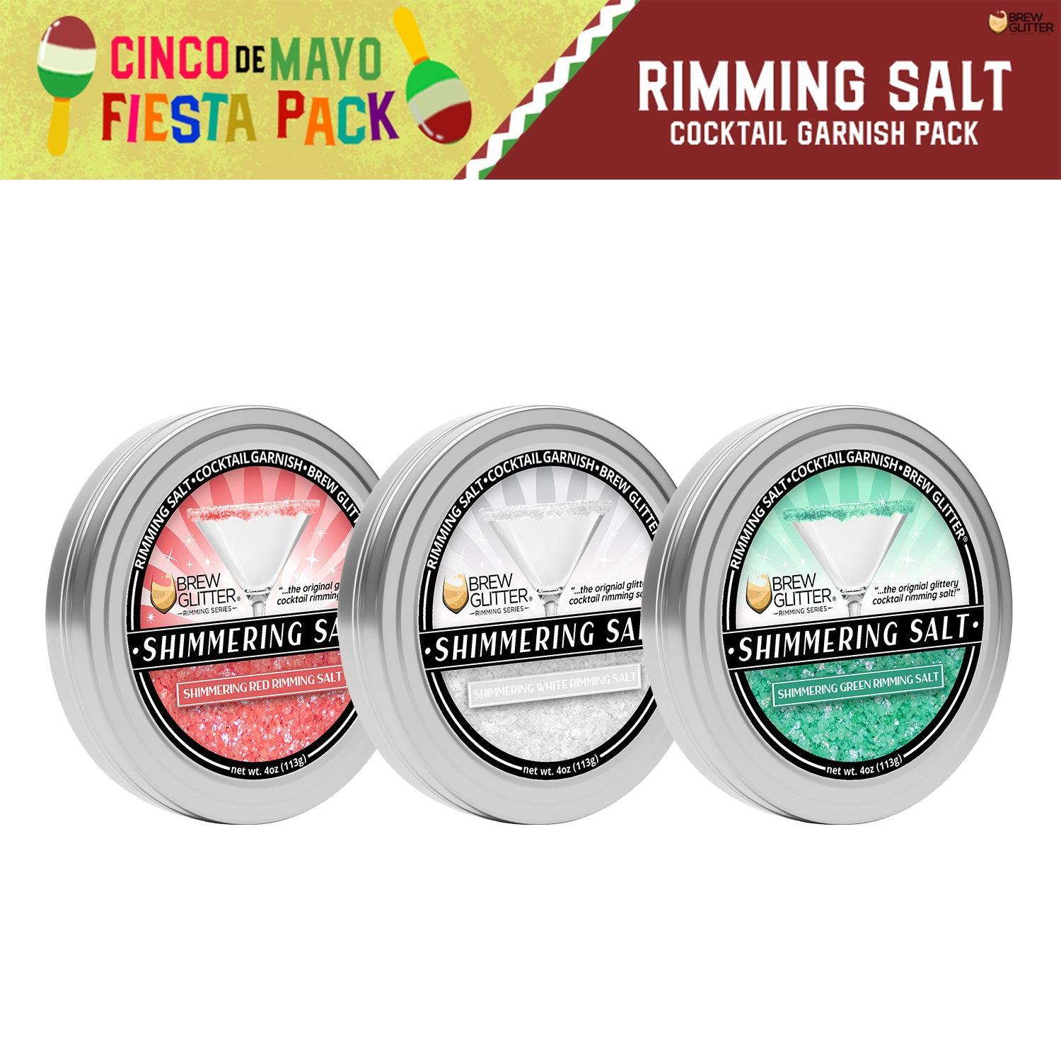 Cinco De Mayo Shimmering Cocktail Rimming Salt La Fiesta Combo (3 PC SET)-Brew Glitter®