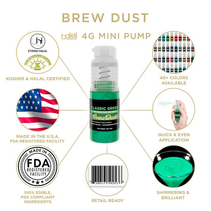 Classic Green Brew Dust by the Case | 4g Spray Pump-Brew Glitter®