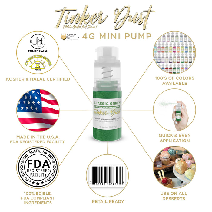 Classic Green Tinker Dust® 4g Spray Pump | Wholesale Glitter-Brew Glitter®