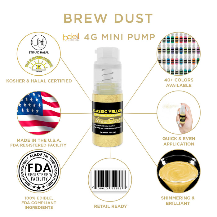 Classic Yellow Edible Brew Dust | Mini Spray Pump-Brew Glitter®