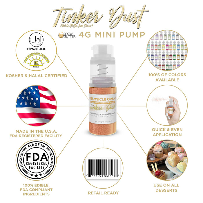 Creamsicle Orange Tinker Dust® 4g Spray Pump | Wholesale Glitter-Brew Glitter®