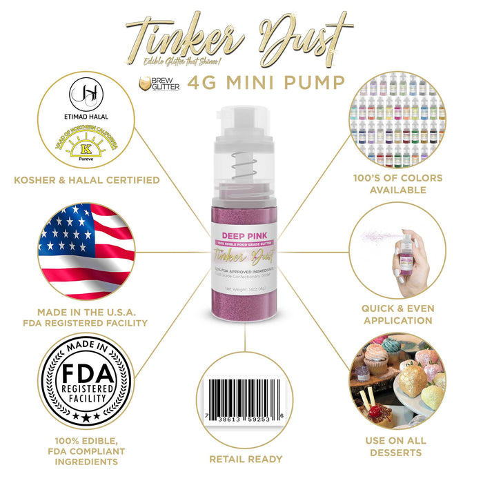 Deep Pink Tinker Dust® 4g Spray Pump | Wholesale Glitter-Brew Glitter®