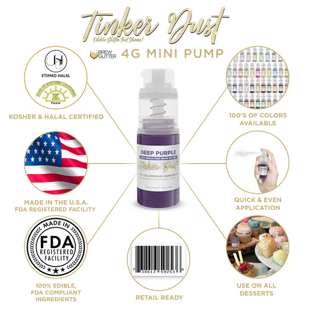 Deep Purple Edible Glitter Spray 4g Pump | Tinker Dust®-Brew Glitter®
