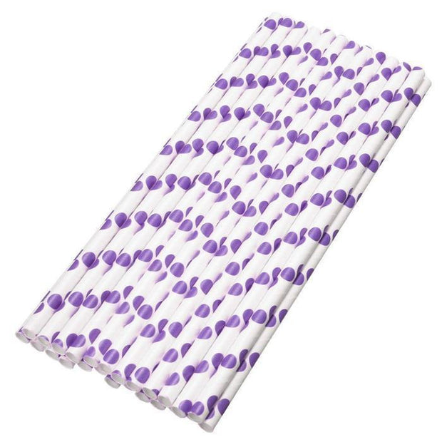 Easter Purple Polka Dot Stripes Stirring Straws | Bulk Sizes-Brew Glitter®