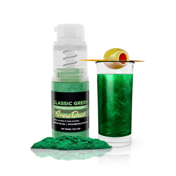 Classic Green Edible Glitter Spray 25g Pump | Tinker Dust | Bakell
