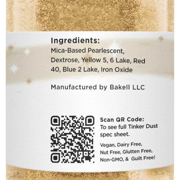 Buy Gold Tinker Dust Food Grade Edible Glitter, Bulk Sizes, $$37.98 USD