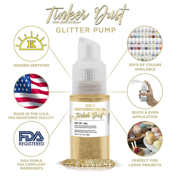 Gold Tinker Dust Spray Pump by the Case | Private Label-Brew Glitter®