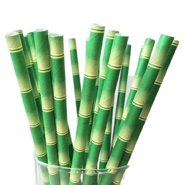 Green Bamboo Print Stirring Straws | Bulk Sizes-Brew Glitter®
