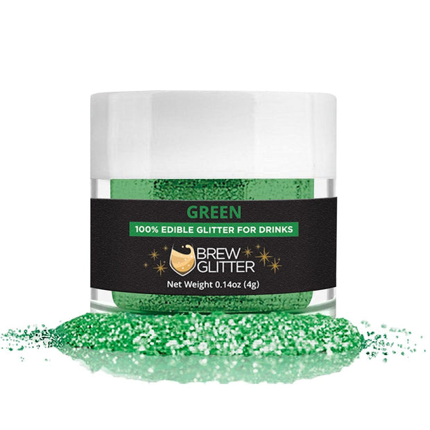 Green Edible Glitter Dust for Drinks | Brew Glitter