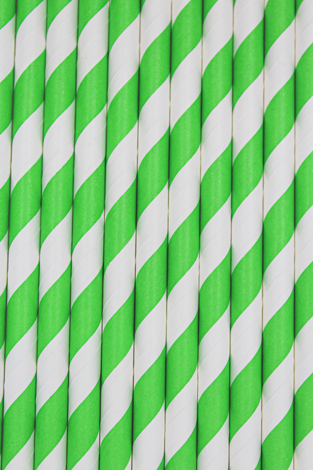Green & White Candy Cane Stripe Stirring Straws-Brew Glitter®