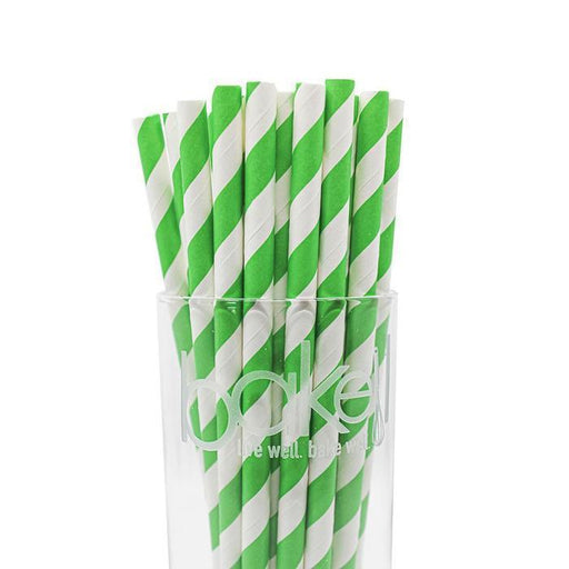Green & White Candy Cane Stripe Stirring Straws | Bulk Sizes-Brew Glitter®