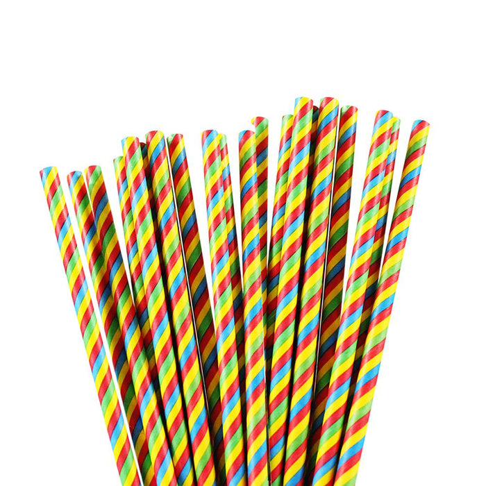 Horizontal Rainbow Stripes Stirring Straws | Bulk Sizes-Brew Glitter®