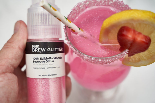 Brew Glitter - Light Pink (4g 1x Shaker Jar) | Enchanting Edible Glitter  for Beer, Cocktails and Mocktail Beverages!