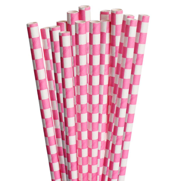 Light Pink Checkered Stirring Straws | Bulk Sizes-Brew Glitter®