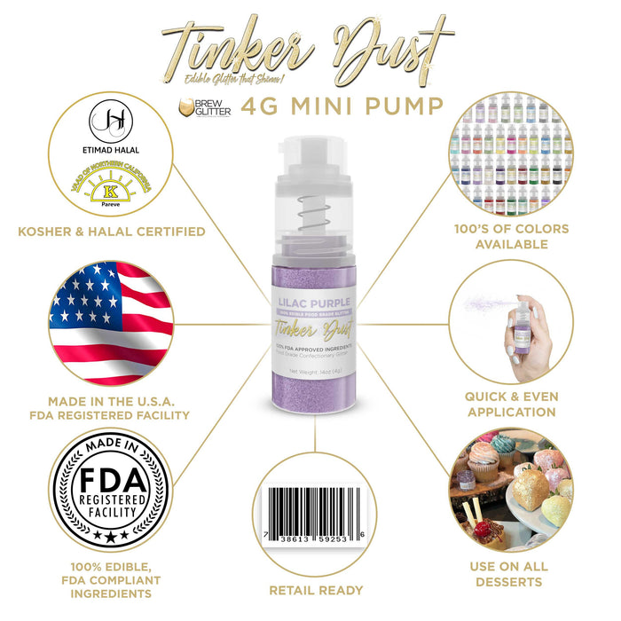 Lilac Purple Edible Glitter Spray 4g Pump | Tinker Dust®-Brew Glitter®