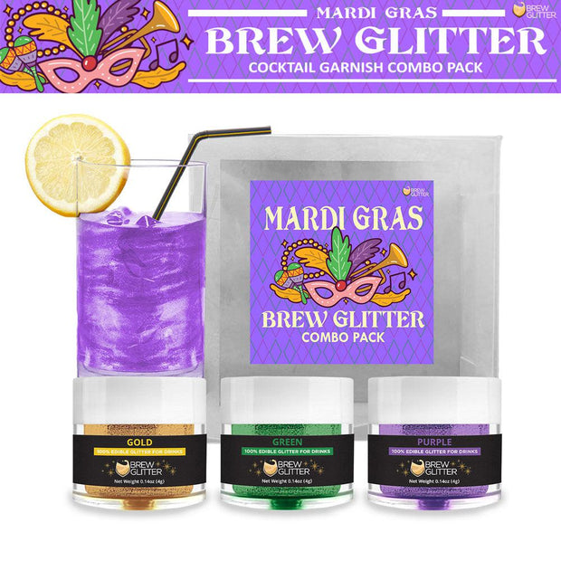 Mardi Gras Edible Glitter Brew Glitter "Jubilee" Combo (3 PC SET)-Brew Glitter®