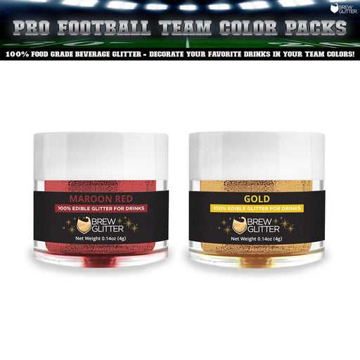 Maroon & Gold Brew Glitter Football Team Colors (2 PC Set)-Brew Glitter®