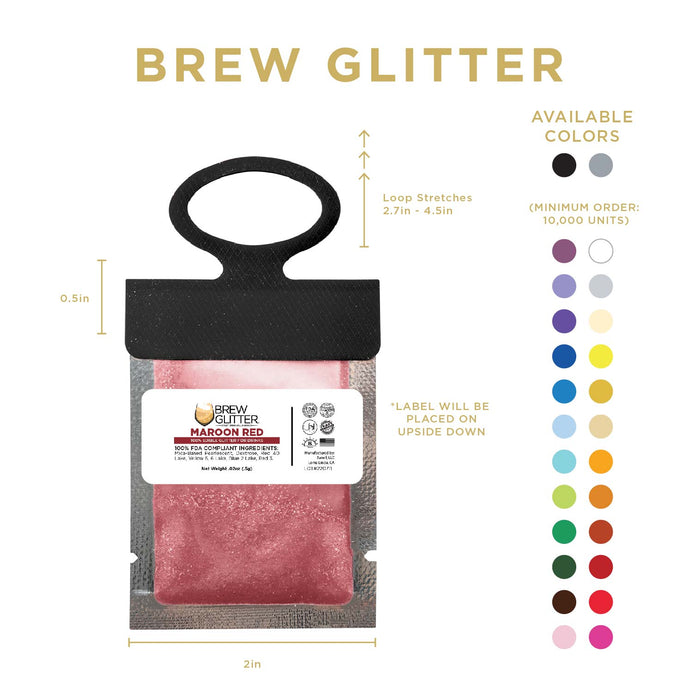 Maroon Red Brew Glitter® Necker | Wholesale-Brew Glitter®