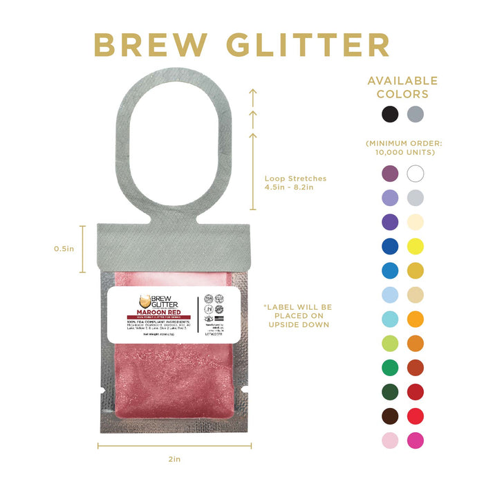 Maroon Red Brew Glitter® Necker | Wholesale-Brew Glitter®