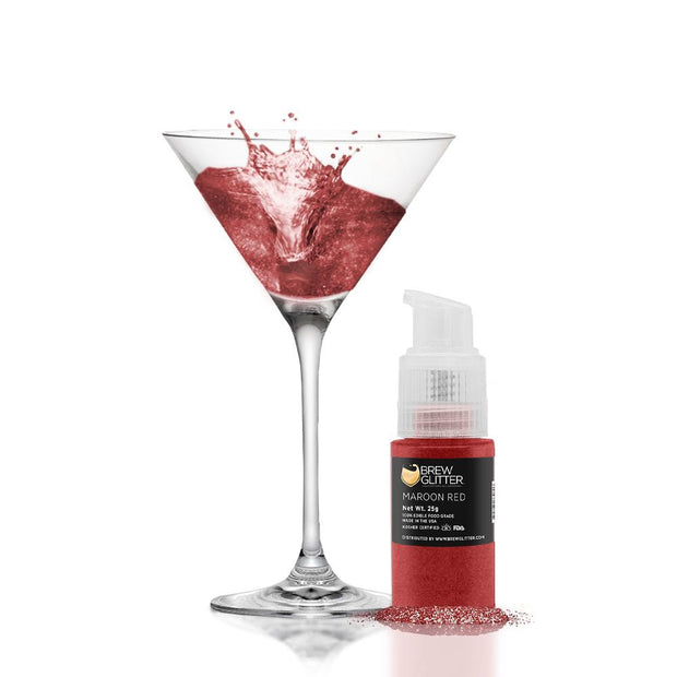 Maroon Red Edible Glitter Spray Pump for Drinks-Brew Glitter®