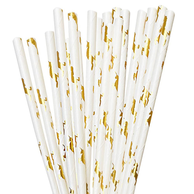 Metallic Gold Unicorns Stirring Straws-Brew Glitter®