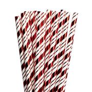 Metallic Red Candy Cane Stripe Stirring Straws | Bulk Sizes-Brew Glitter®