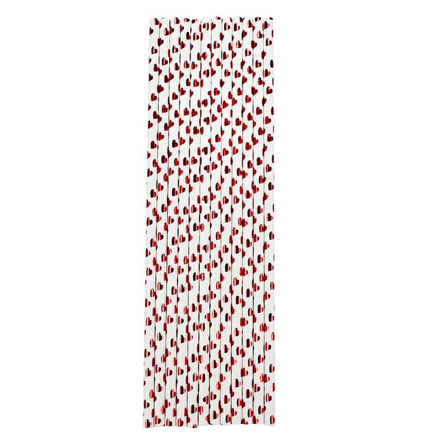 Metallic Red Hearts Stirring Straws | Bulk Sizes-Brew Glitter®