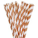 Metallic Rose Gold & White Striped Stirring Straws-Brew Glitter®